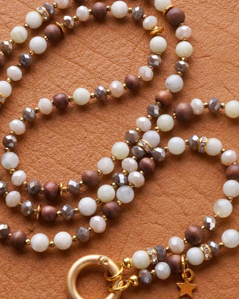 Seren 88 GoldShiny, lange Edelstein Wechselkette